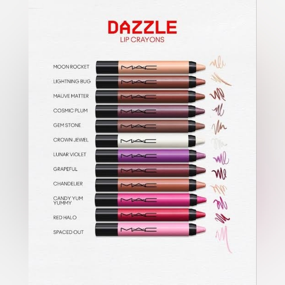 MAC Cosmetics Dazzlelips Crayon Red Halo Deep Red Pearl Brand New In Box - Picture 9 of 11